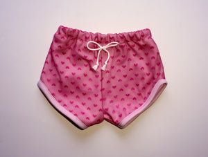 Pink Heart Retro Shorts