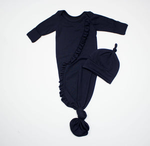 Organic Cotton Navy Knot Gown