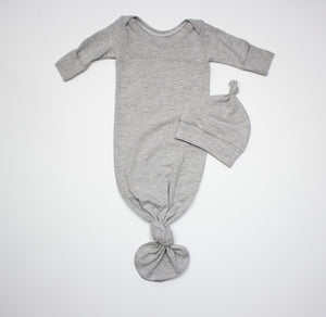 Organic Cotton Heather Grey Knot Gown